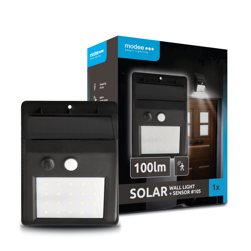 Modee LED Solcelle Væglampe med bevægelsessensor - 6000K Dagslys - WS105