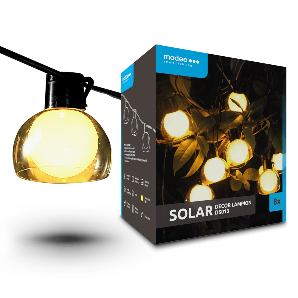 Modee LED Solcellelampe - 2800K Varm hvid - DS013