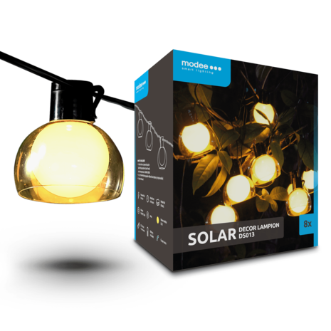 Modee LED Solcellelampe - 2800K Varm hvid - DS013