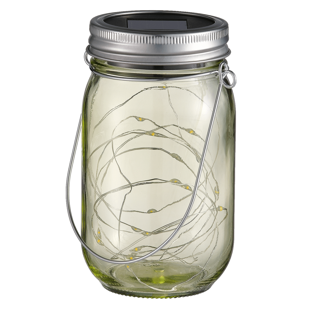 Modee LED Solcellelampe Glaslanterne - 3000K Varm hvid - DS005