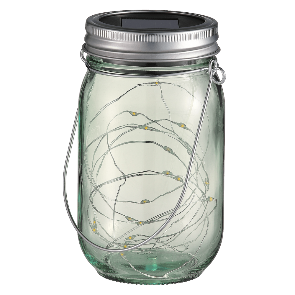 Modee LED Solcellelampe Glaslanterne - 3000K Varm hvid - DS005