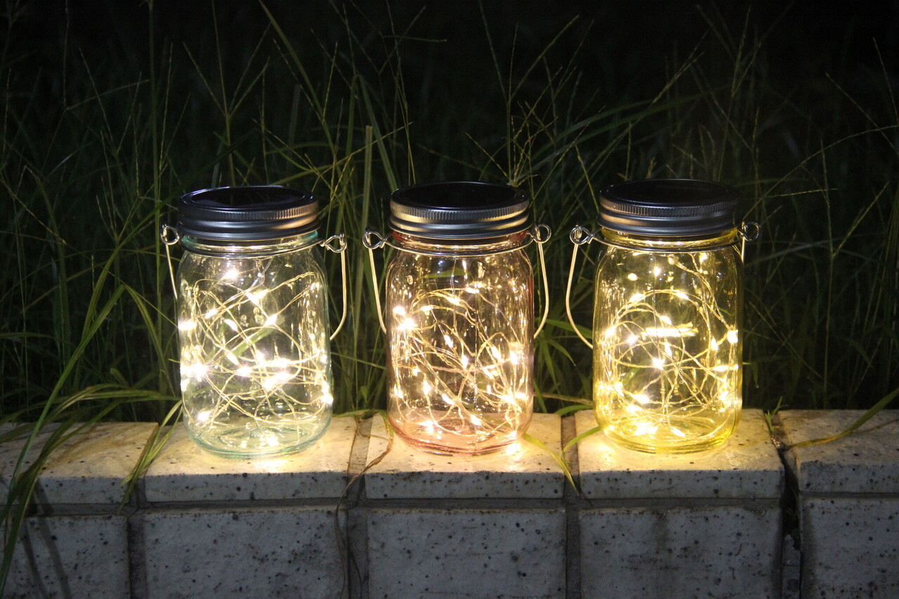 Modee LED Solcellelampe Glaslanterne - 3000K Varm hvid - DS005