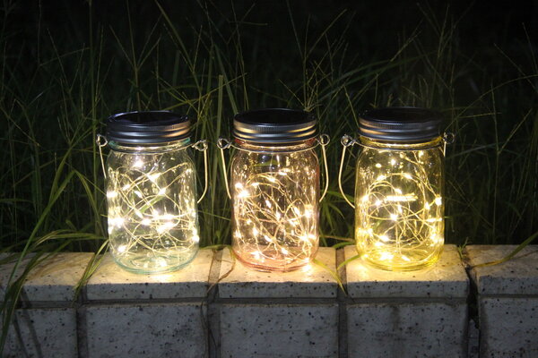 Modee LED Solcellelampe Glaslanterne - 3000K Varm hvid - DS005