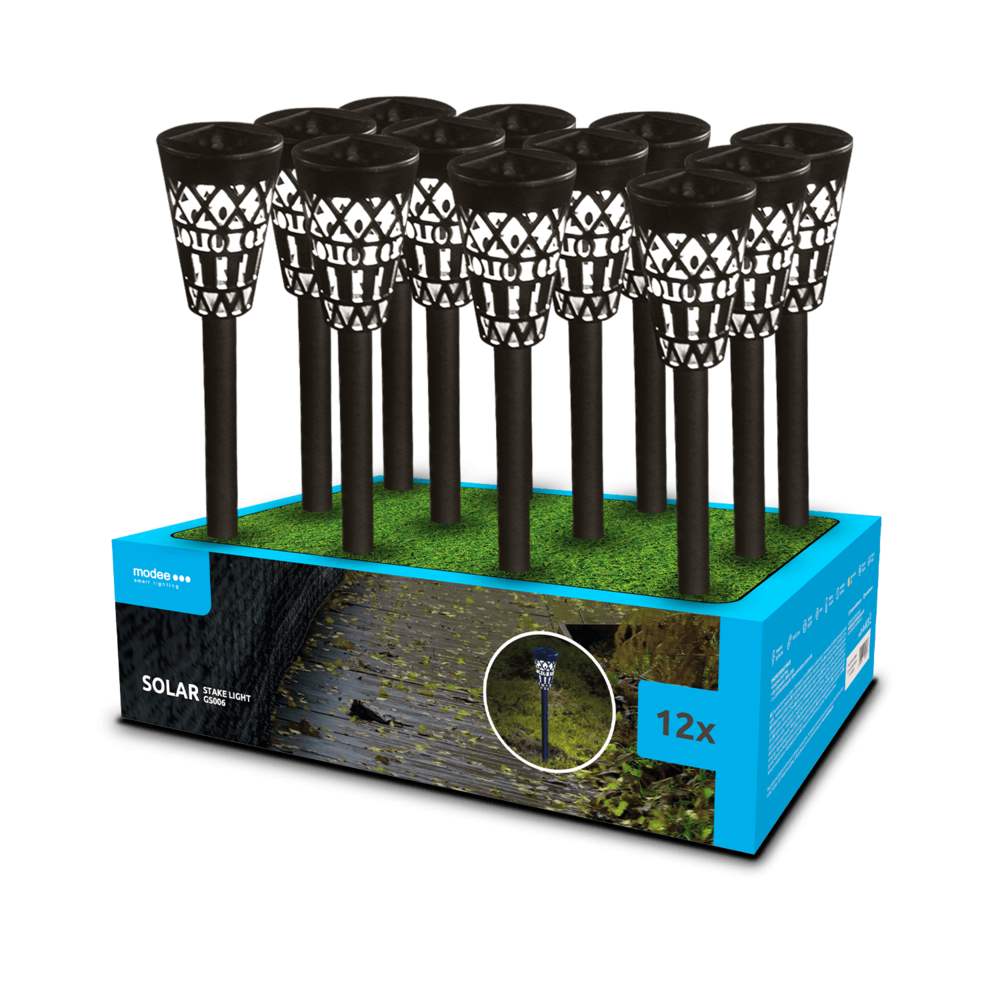 Modee LED Solcellelampe - 3000K Varm hvid - 38cm - GS006 Modee LED Solcellelampe - 3000K Varm hvid - 38cm - GS006