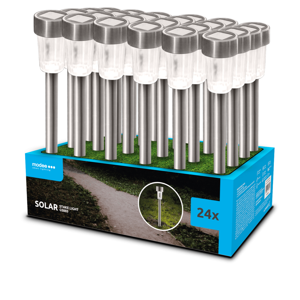 Modee LED Solcellelampe - 10000K Kold hvid - 31cm - GS003 Modee LED Solcellelampe - 10000K Kold hvid - 31cm - GS003