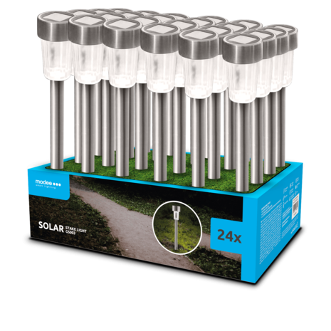 Modee LED Solcellelampe - 10000K Kold hvid - 31cm - GS003 Modee LED Solcellelampe - 10000K Kold hvid - 31cm - GS003