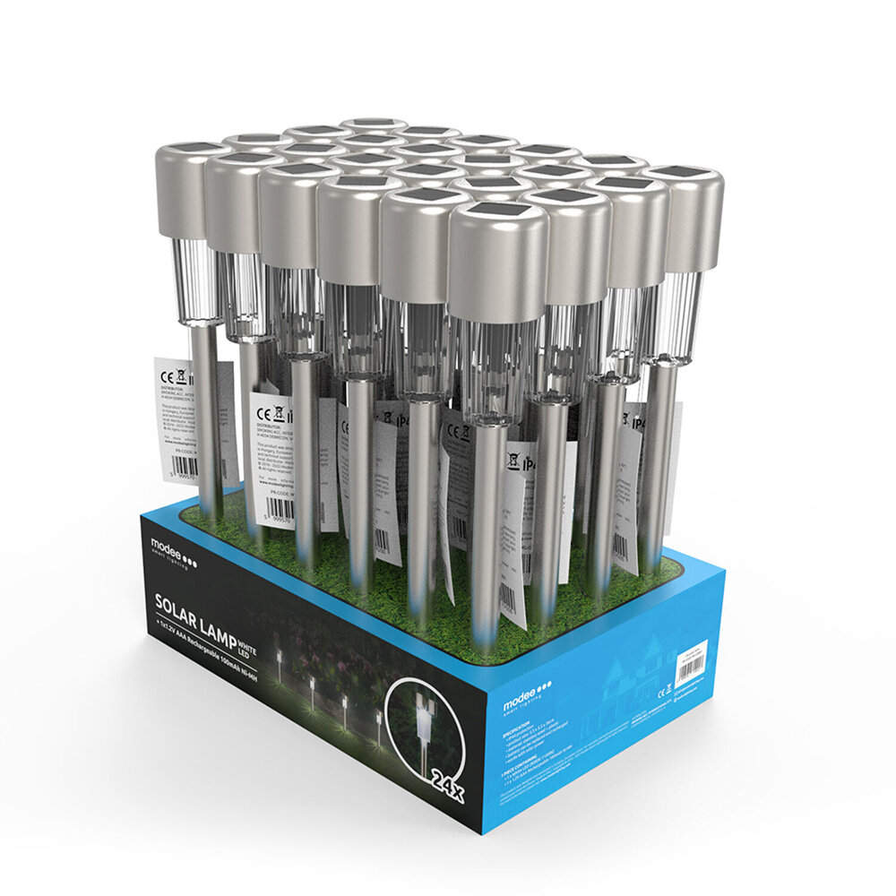 Modee LED Solcellelampe - 10000K Kold hvid - 36cm - GS001