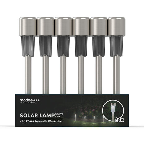 Modee LED Solcellelampe - 10000K Kold hvid - 36cm - GS001