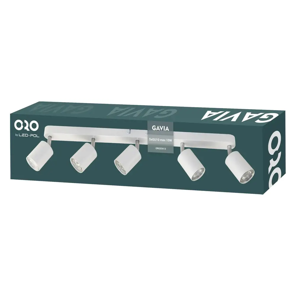 ORO LED-loftspot - 5x GU10-stik - Mat hvid ORO LED-loftspot - 5x GU10-stik - Mat hvid