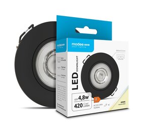 Modee LED inbouwspot Zwart- 4,8W - 420lm - 4000K - Kantelbaar - Niet Dimbaar - D80xH32mm