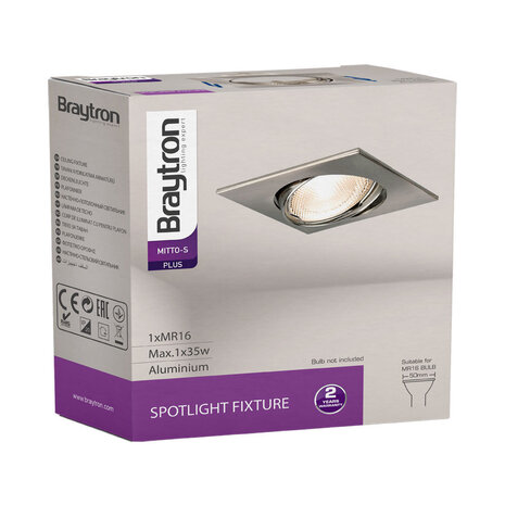 Brayton LED downlight nikkel firkantet - Udskæring 75mm - Udvendig størrelse 84mm - ekskl. lyskilde Brayton LED downlight nikkel firkantet - Udskæring 75mm - Udvendig størrelse 84mm - ekskl. lyskilde