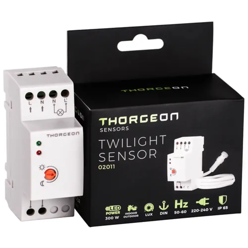 Lampa.lv Skumringssensor 300W Maks. koblingseffekt 1200W IP65 DIN THORGEON