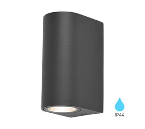Brayton LED-væglampe IP44 , op og ned  – 2x GU10 – aluminium – antracit