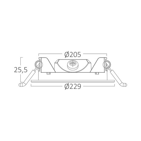Braytron LED indbygningsspot - 18W 1760lm - 3 i 1 CCT - Udskæring 205mm - Udvendig størrelse 229mm - Rund - IP40