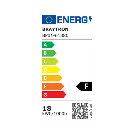 Braytron LED indbygningsspot - 18W 1760lm - 3 i 1 CCT - Udskæring 205mm - Udvendig størrelse 229mm - Rund - IP40
