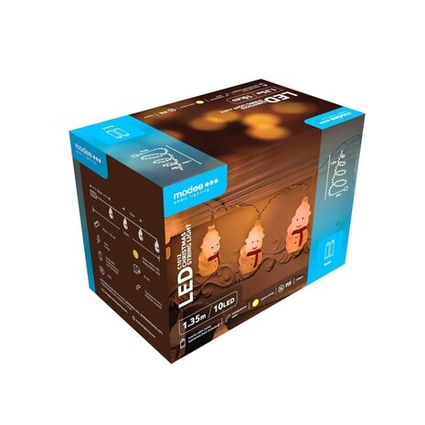 Modee Julelyskæde med Snemand - 1,35 Meter - 10 LED'er - På Batteri Modee Julelyskæde med Snemand - 1,35 Meter - 10 LED'er - På Batteri