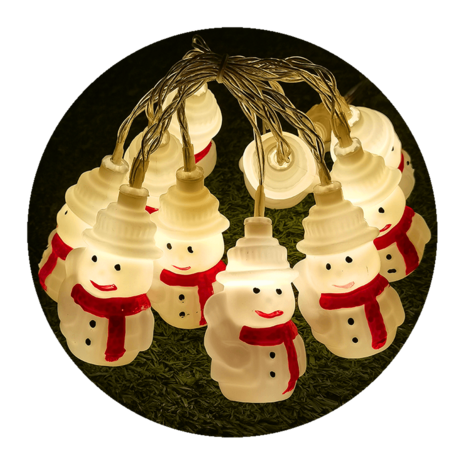 Modee Julelyskæde med Snemand - 1,35 Meter - 10 LED'er - På Batteri Modee Julelyskæde med Snemand - 1,35 Meter - 10 LED'er - På Batteri