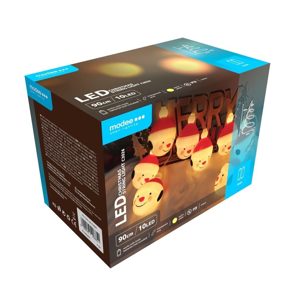 Modee Julelyskæde med Snemand - 1,2 Meter - 10 LED'er - På Batteri