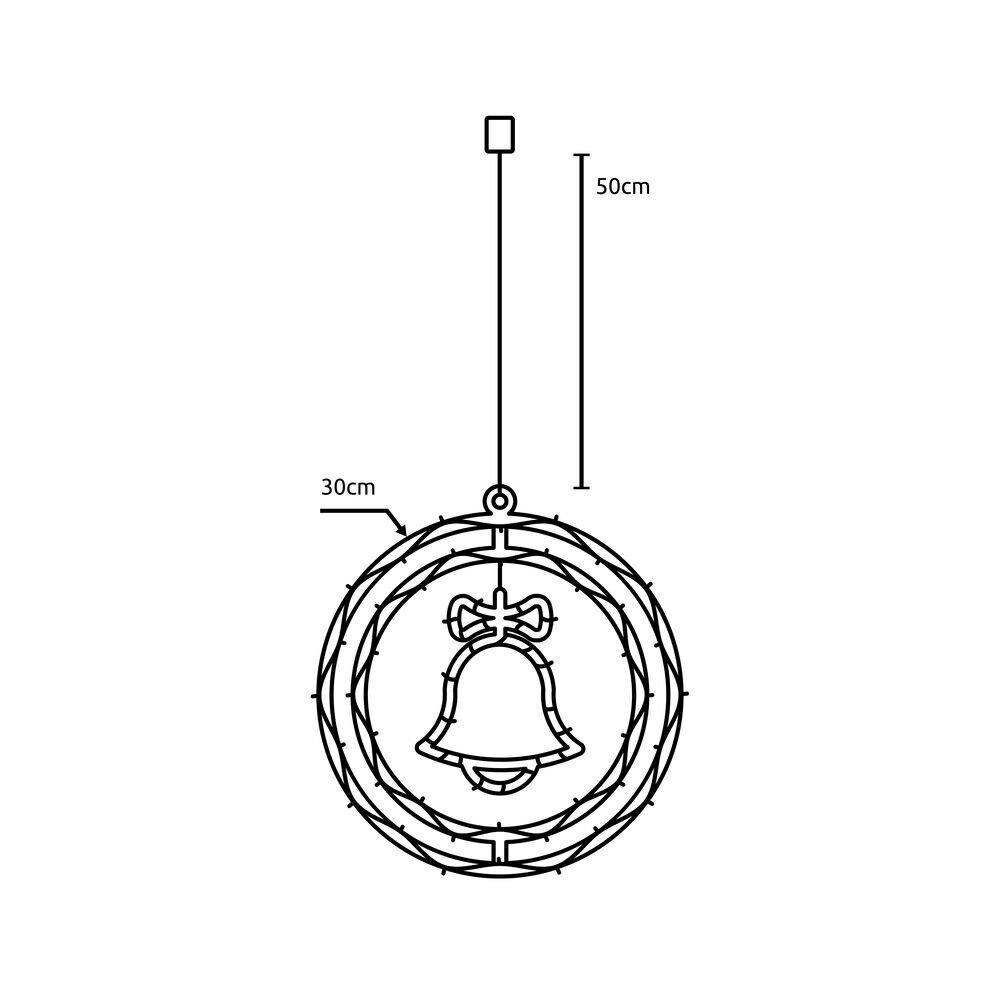 Modee LED Julekrans Klokke - Ø50cm - 48 LED'er - Varm Hvid - På Batteri Modee LED Julekrans Klokke - Ø50cm - 48 LED'er - Varm Hvid - På Batteri