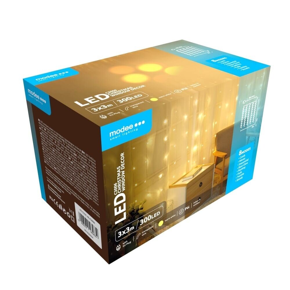 Modee Julelysgardin - 3x3 Meter - 300 LED'er - 2700K Modee Julelysgardin - 3x3 Meter - 300 LED'er - 2700K