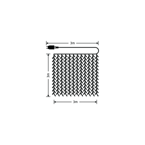 Modee Julelysgardin - 3x3 Meter - 300 LED'er - 2700K Modee Julelysgardin - 3x3 Meter - 300 LED'er - 2700K