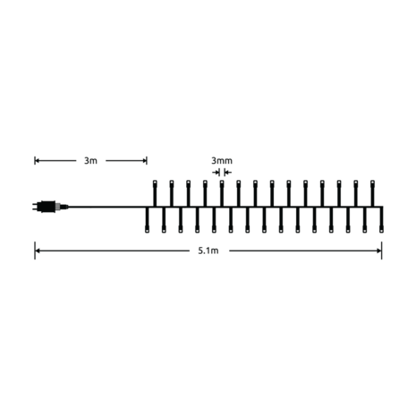Modee Julebelysning Istap 2,1m Multifarvet - 2,1 Meter - 384 LED'er - IP44