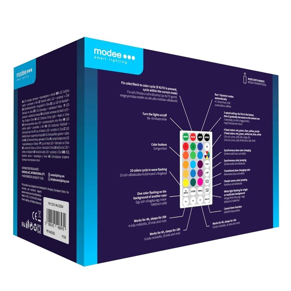 Modee RGB Julebelysning - 20 Meter - 200 LED'er - Inkl. Fjernbetjening Modee RGB Julebelysning - 20 Meter - 200 LED'er - Inkl. Fjernbetjening