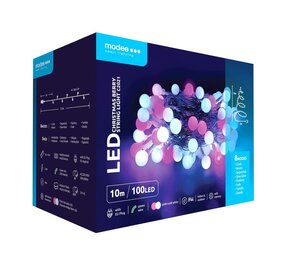 Modee Julebelysning Lyserød & Kold Hvid - 10 Meter - 100 LED'er Modee Julebelysning Lyserød & Kold Hvid - 10 Meter - 100 LED'er
