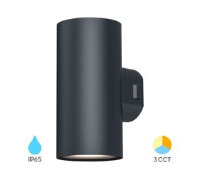 LED væglampe Up Down - Sort - 18W CCT - IP65 - 78x99x115mm LED væglampe Up Down - Sort - 18W CCT - IP65 - 78x99x115mm