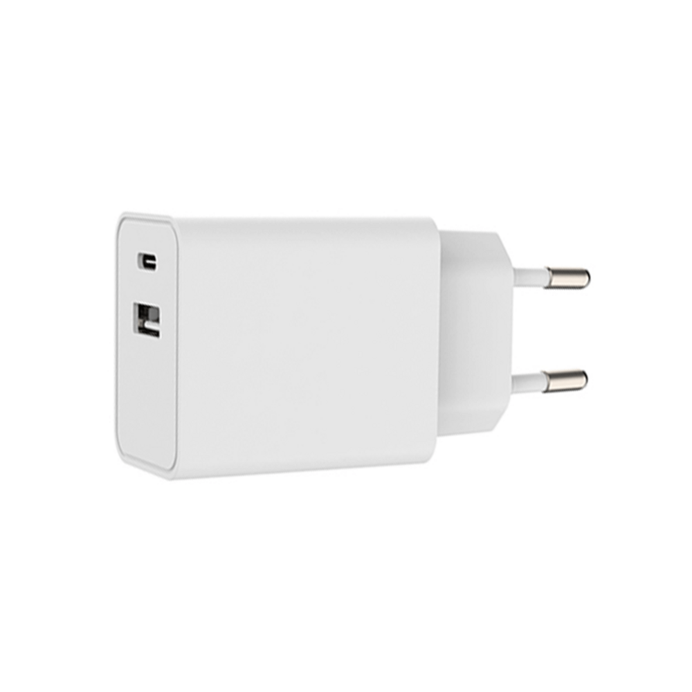 USB-A + USB-C OPLADER | WIT | 5V | 3A