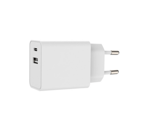 USB-A + USB-C OPLADER | WIT | 5V | 3A