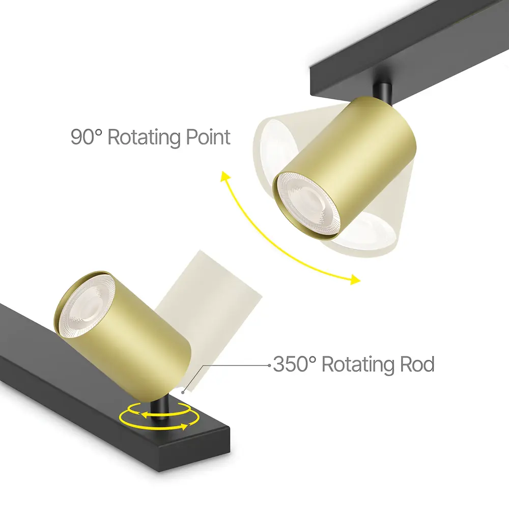 LED-loftspot Beta – 2x GU10-fatning – 300 x 120 mm – Guld LED-loftspot Beta – 2x GU10-fatning – 300 x 120 mm – Guld