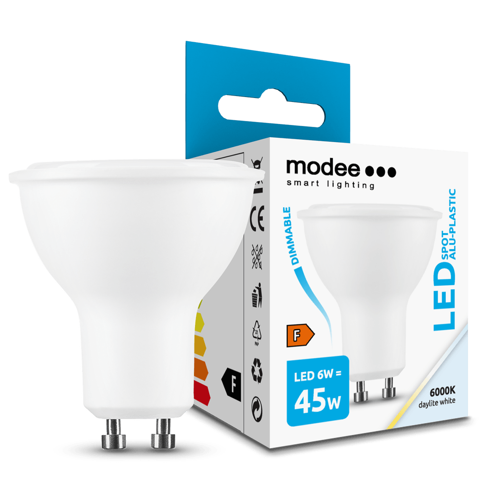 Modee Lighting LED GU10 – 6 W, dæmpbar – 6000 K – 110°