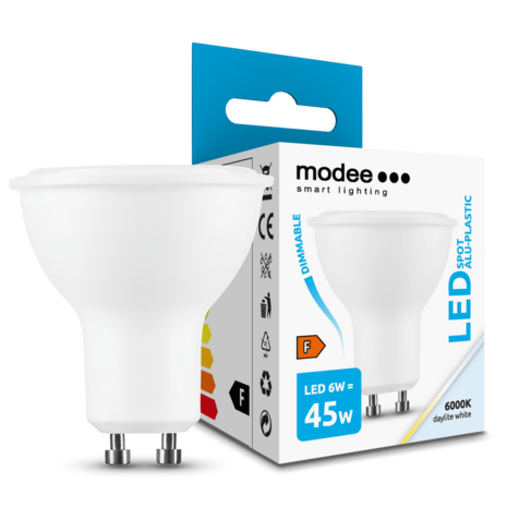 Modee Lighting LED GU10 – 6 W, dæmpbar – 6000 K – 110°