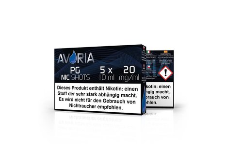 Avoria Deutsche Liquid Base Shot, 5x10ml mit 20 mg/ml Nikotin, versch. Verhältnisse