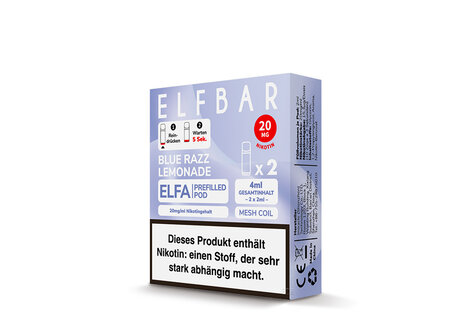 Elfbar Blue Razz Lemonade Elfa CP Pod(2 Pods mit 2ml Liquid) von Elfbar - Fertig Liquid für die elektrische Zigarette