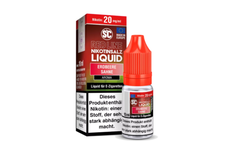 SC Nic-Salt Liquids Red Line Erdbeer Sahne Liquid von SC - Fertig Liquid für die elektrische Zigarette