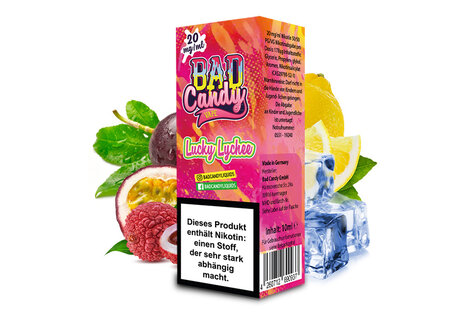 Bad Candy Liquids Lucky Lychee NicSalt Liquid von Bad Candy Liquids - Fertig Liquid für die elektrische Zigarette