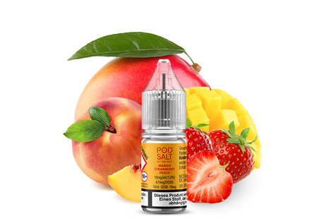 Pod Salt XTRA Mango Strawberry Peach Liquid von Pod Salt - Fertig Liquid für die elektrische Zigarette