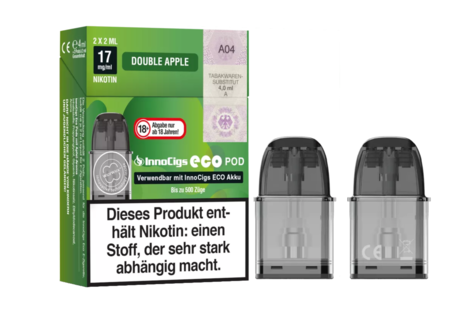 InnoCigs Double Apple Eco Pod (2 Pods mit 2ml Liquid) von InnoCigs - Fertig Liquid für die elektrische Zigarette