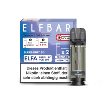 Elfbar Blueberry BG (BubbleGum) Elfa CP Pod(2 Pods mit 2ml Liquid)