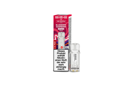 SKE Blueberry Raspberry Crystal Plus Pod (2 Pods mit 2ml Liquid) von SKE - Fertig Liquid für die elektrische Zigarette