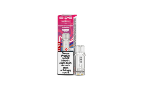 SKE Cherry Strawberry Raspberry Crystal Plus Pod (2 Pods mit 2ml Liquid) von SKE - Fertig Liquid für die elektrische Zigarette