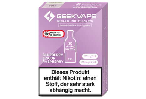 GeekVape Blueberry Sour Raspberry Wenax M1 Pre - Fertig Liquid für die elektrische Zigarette