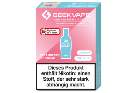 GeekVape Strawberry Ice Cream Wenax M1 Pre - Fertig Liquid für die elektrische Zigarette