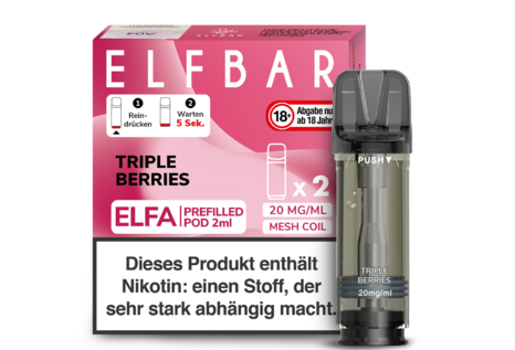 Elfbar Triple Berries Elfa CP Pod(2 Pods mit 2ml Liquid) von Elfbar - Fertig Liquid für die elektrische Zigarette