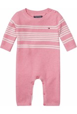 Tommy Hilfiger Placed Stripe Baby Coverall Pink Htr/Marshmallow