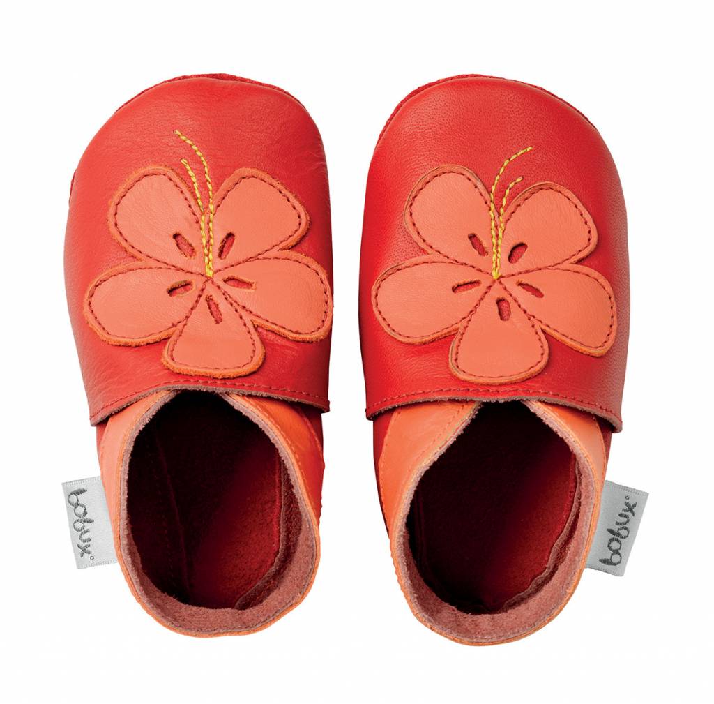 Bobux + Bobux Soft Sole Red Orange Flower