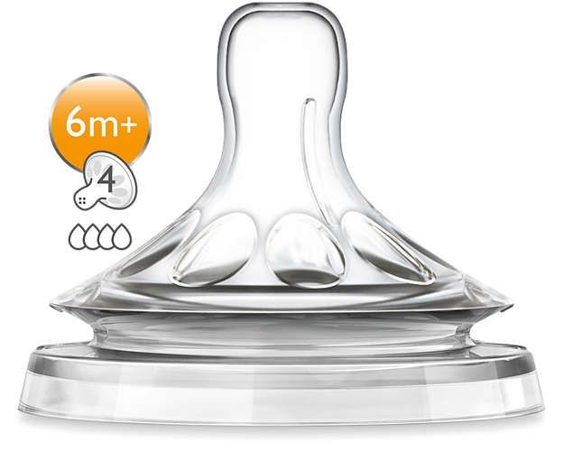 Philips AVENT + Natural Zuigspeen 4 gaatjes (2stuks)