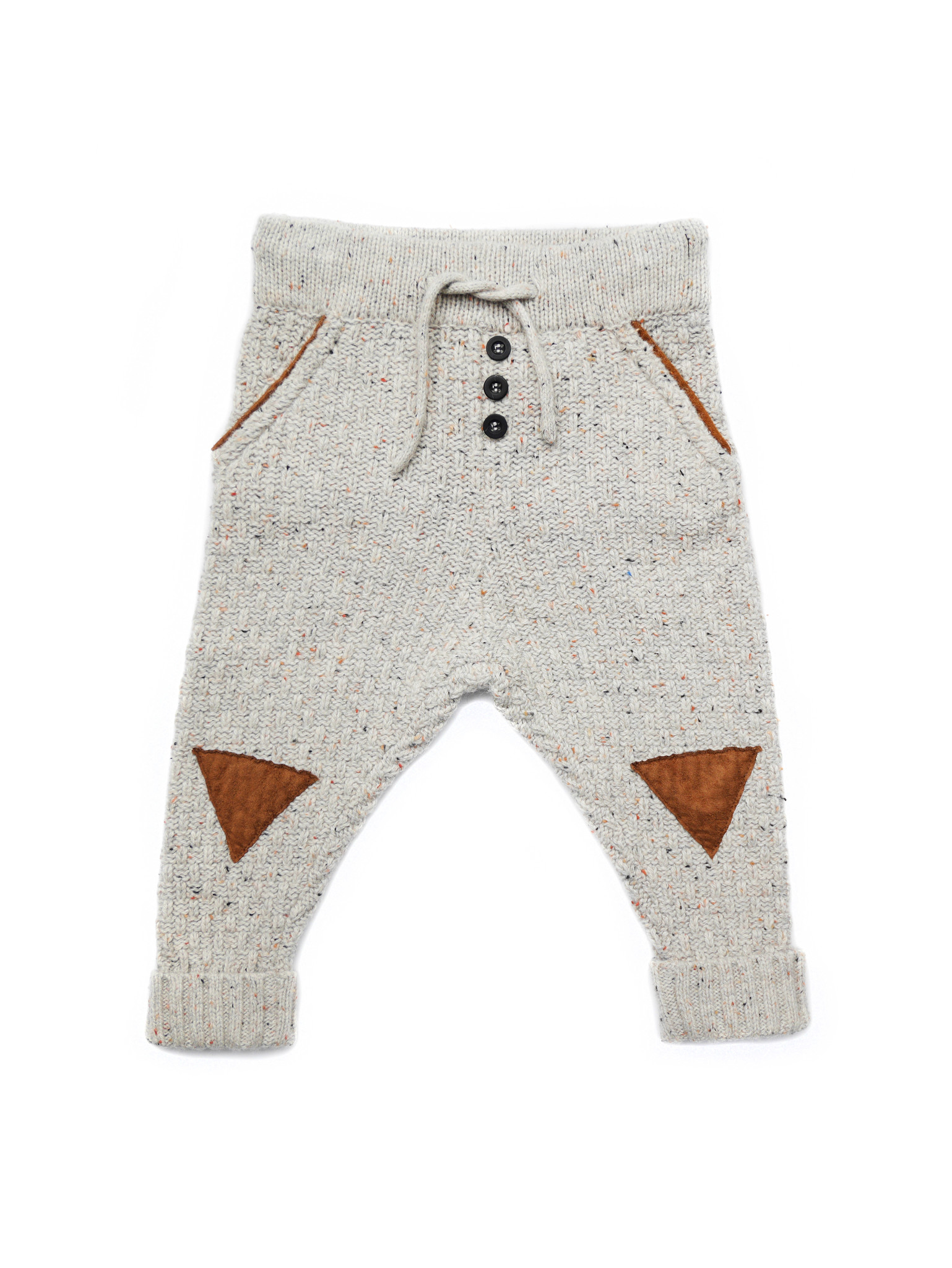 Sproet & Sprout ° Triangle knee patches - Light grey melange knit